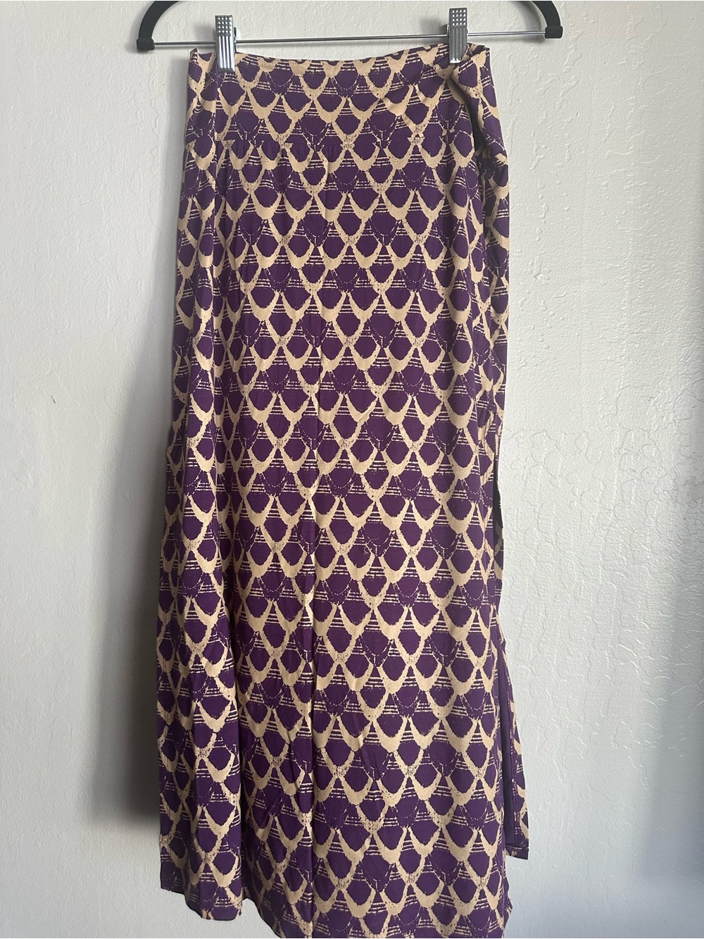 Purple and Cream Patterned Skirt